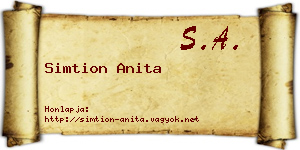 Simtion Anita névjegykártya