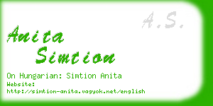 anita simtion business card